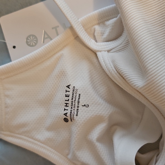 Athleta White Ribbed Tank Top - Picture 7 of 8